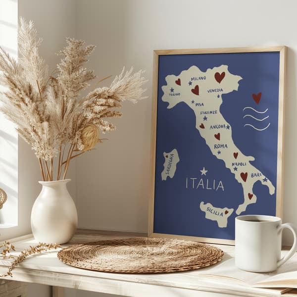 Italiy Map Poster 30x40 cm
