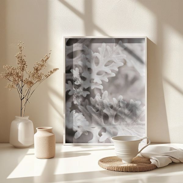 Silver Leaves Poster 30x40 cm