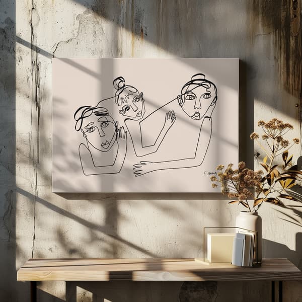 People Beige Canvastavla 70x50 cm