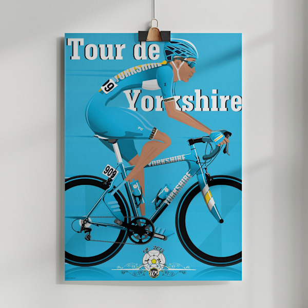 Tour De Yorkshire Cycling Race Poster 50x70 cm