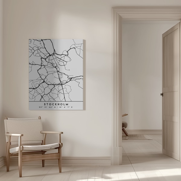 Black Maps 83 Canvastavla 50x70 cm