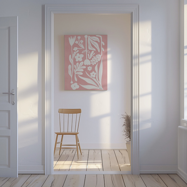 Nordic Abstract Florals Canvastavla 50x70 cm