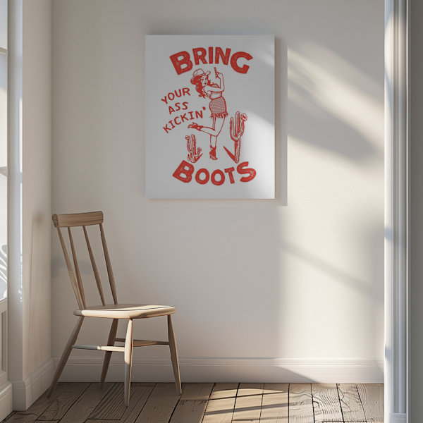Ass Kickin Boots.png Canvastavla 30x40 cm
