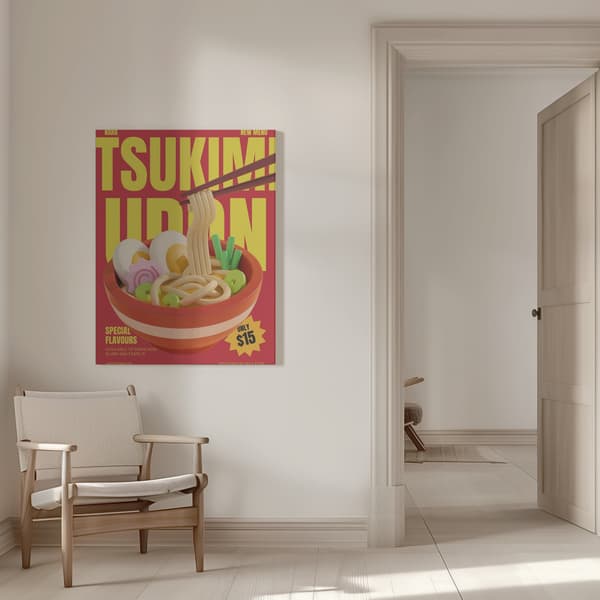 Tsukimi Udon Menu Canvastavla 50x70 cm