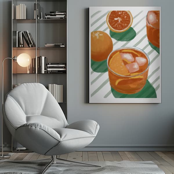 Pandc Cocktailandstripes Copy 2 Canvastavla 50x70 cm