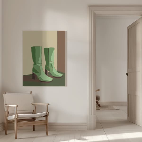 Green boots Canvastavla 50x70 cm