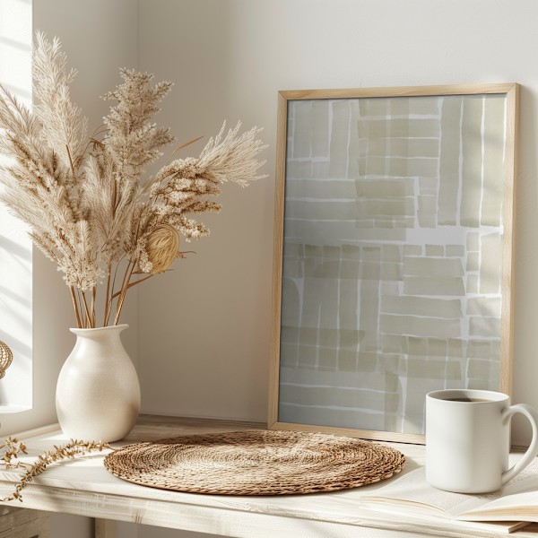 Neutral Tangle Grid 1 Poster 30x40 cm