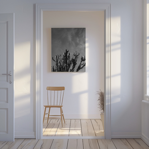 Monochrome Cactus Sky Canvastavla 50x70 cm