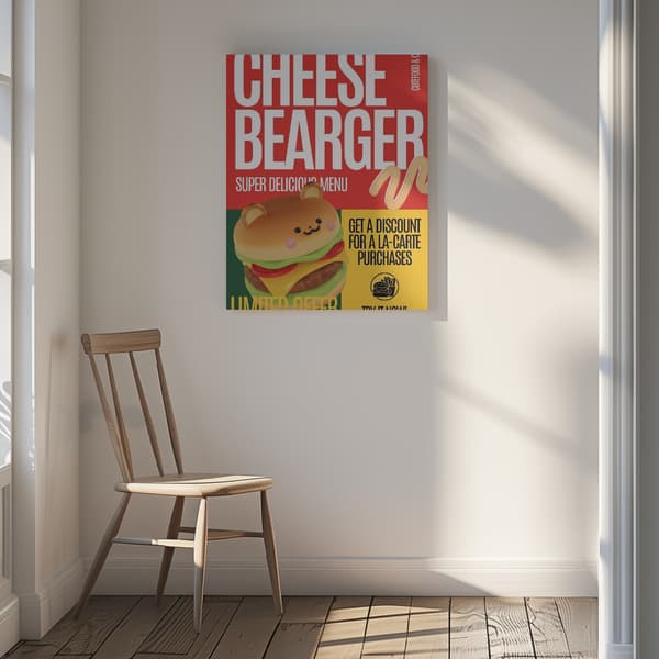 Cheese Bearger Offer Canvastavla 30x40 cm