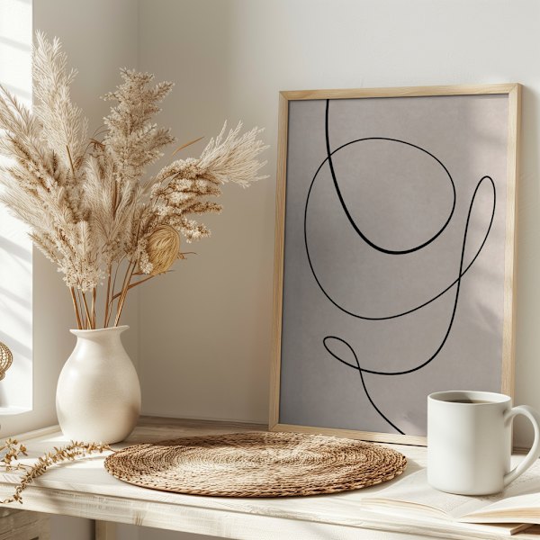 Minimal line art abstract drawing 01 Poster 30x40 cm