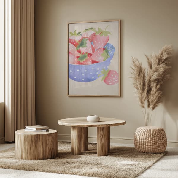 Erdbeeren in Schale Poster 50x70 cm