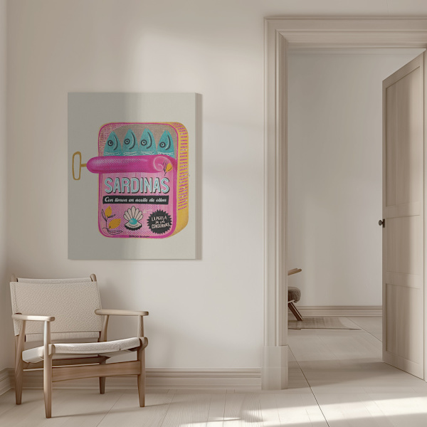 Sardines Tin Can Canvastavla 50x70 cm