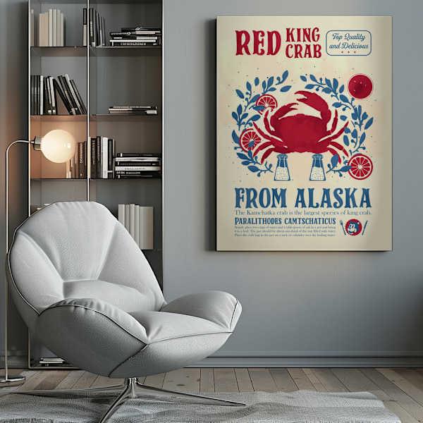 Crab kitchen print Canvastavla 50x70 cm