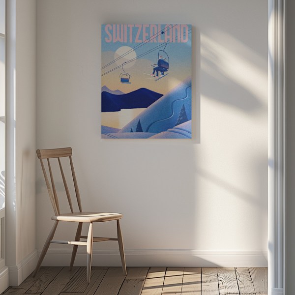 Ski Switzerland 7200x9600 Canvastavla 30x40 cm