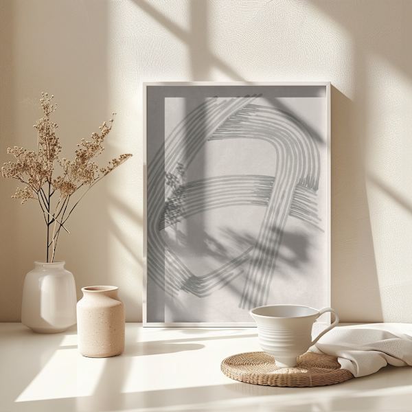 Abstract Grey Intersections 02 Poster 30x40 cm