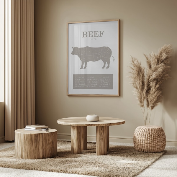 Beef Cuts Poster 50x70 cm