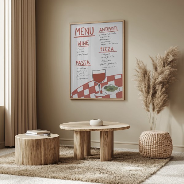 Italian Menu Poster 50x70 cm