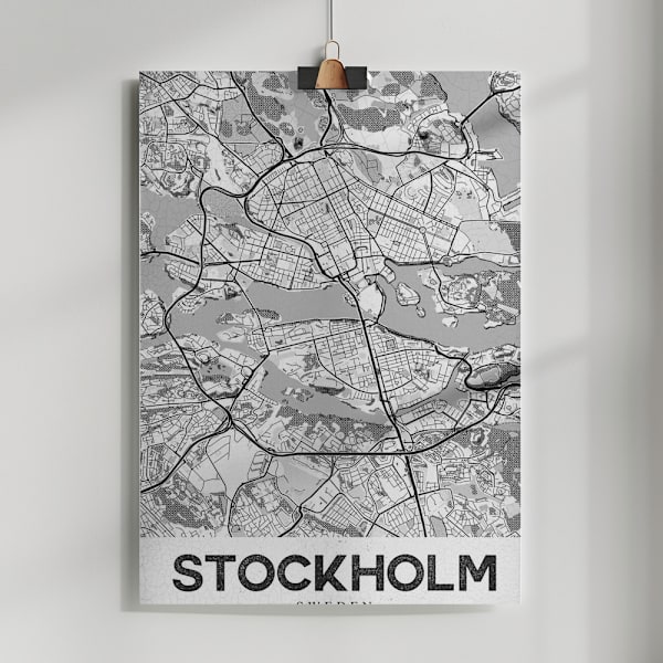 Stockholm White Poster 50x70 cm