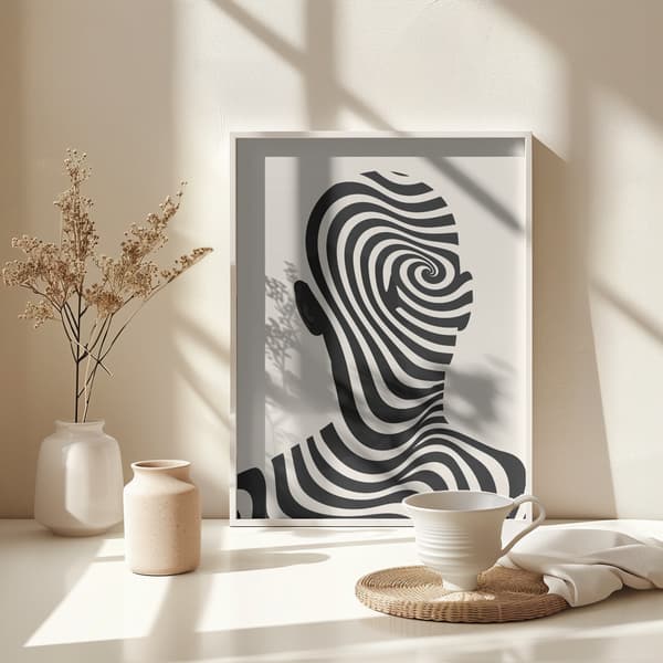 Striped Man Poster 30x40 cm
