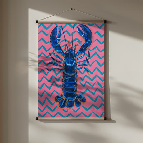 Lobster On Zigzag Poster 30x40 cm