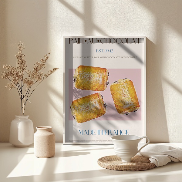 Pain Au Chocolat Print Poster 30x40 cm