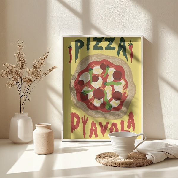 Pizza Diavola Poster 30x40 cm