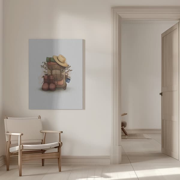 Backpack Travel Canvastavla 50x70 cm