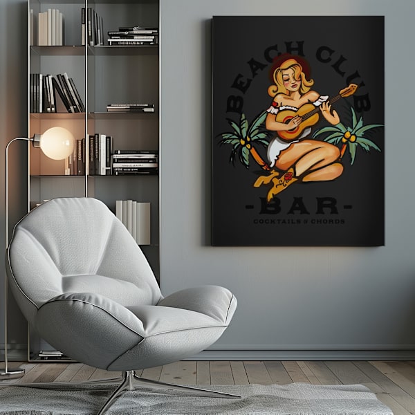 Beach Club.png Canvastavla 50x70 cm