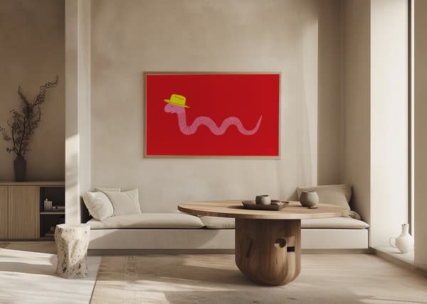 Wiggly Western Worm Poster 70x50 cm
