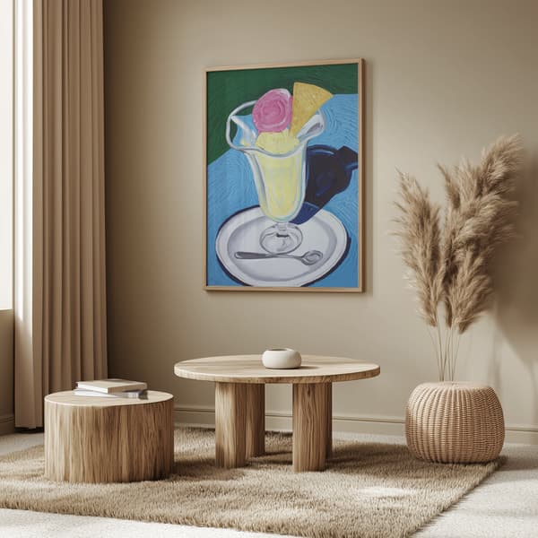 Raspberry and Vanilla Ice Cream Poster 50x70 cm