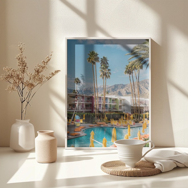 Palm Springs Saguaro Poster 30x40 cm