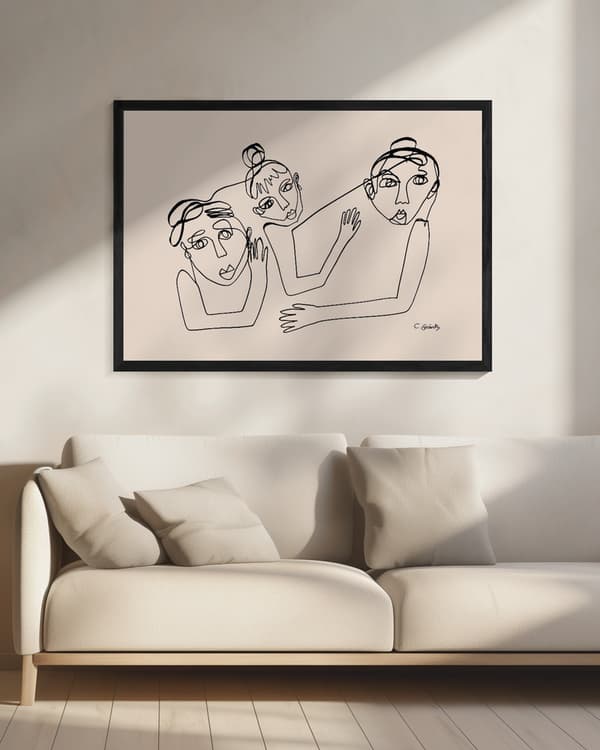 People Beige Poster 70x50 cm
