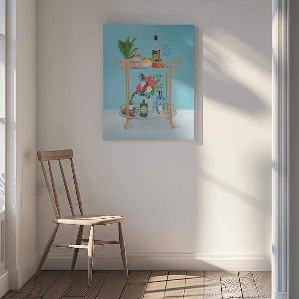 Bar Cart Canvastavla 30x40 cm