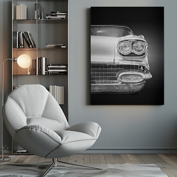 American classic car Bonneville 1958 Convertible Canvastavla 50x70 cm