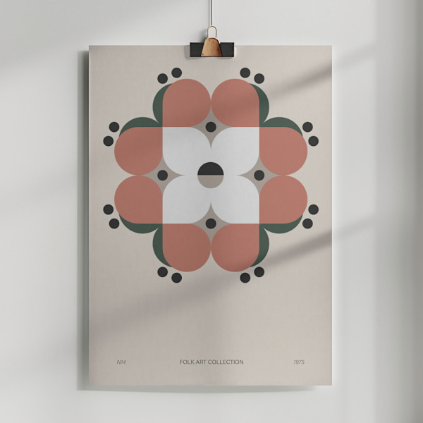 Modern folk art collection no 14 Poster 50x70 cm