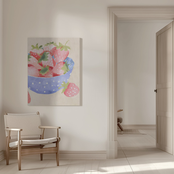 Erdbeeren in Schale Canvastavla 50x70 cm