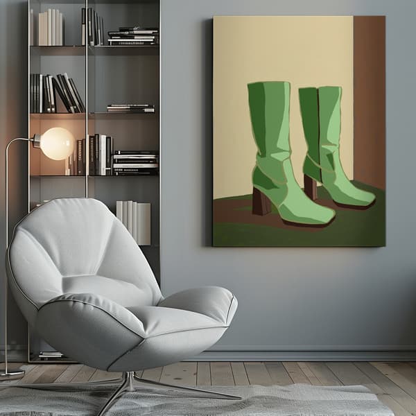 Green boots Canvastavla 50x70 cm