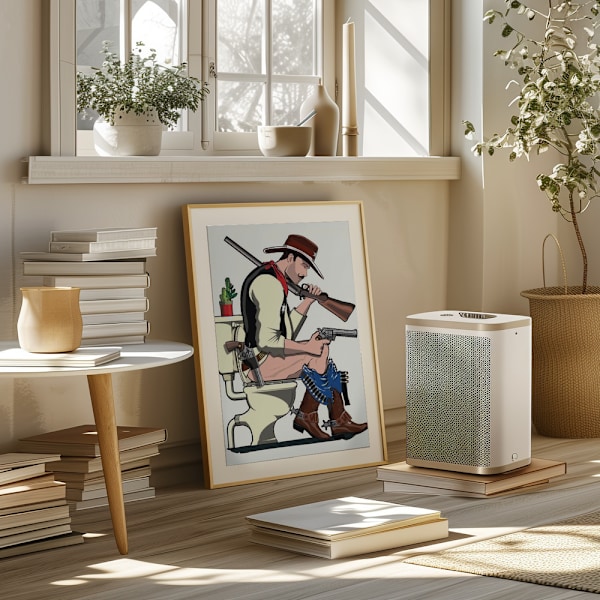 Cowboy On the Toilet Poster 50x70 cm