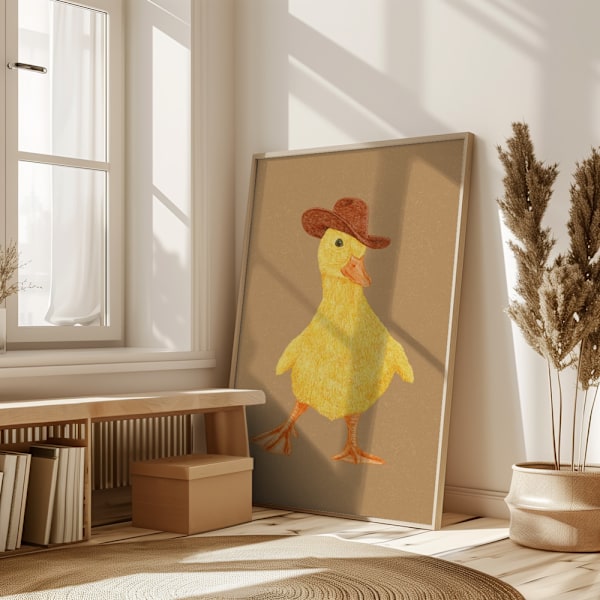 Daphne the Cowgirl Duckling Poster 50x70 cm