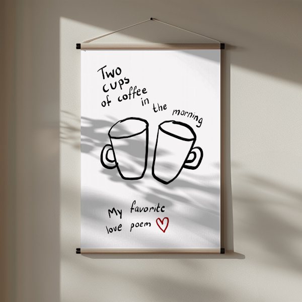 Two Cups Poster 30x40 cm