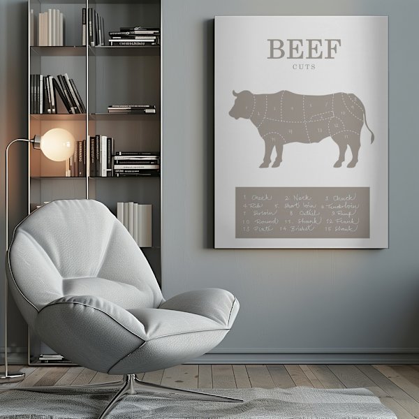 Beef Cuts Canvastavla 50x70 cm