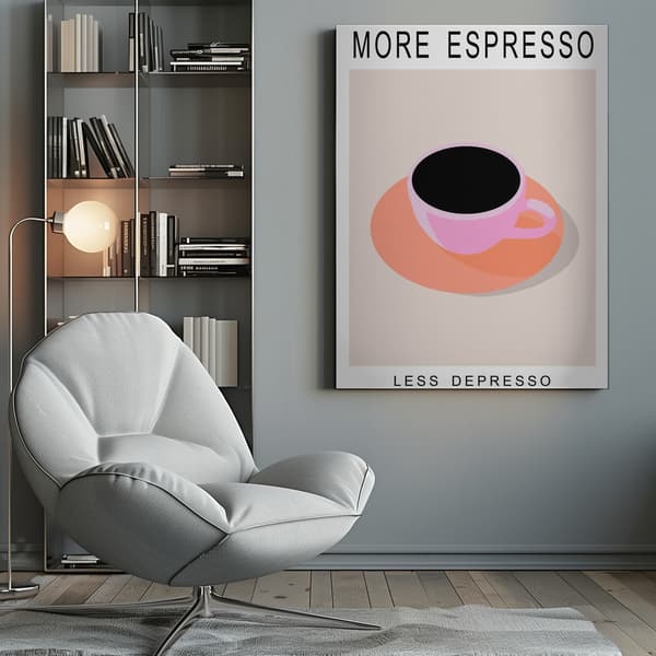 More Espresso Less Depresso Canvastavla 50x70 cm