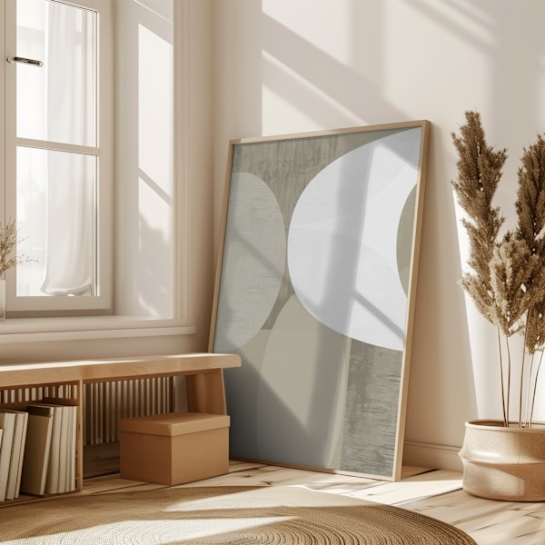 Black Whiteneutral Shapes 1 Poster 50x70 cm