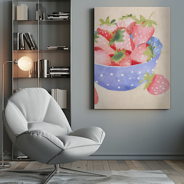 Erdbeeren in Schale Canvastavla 50x70 cm
