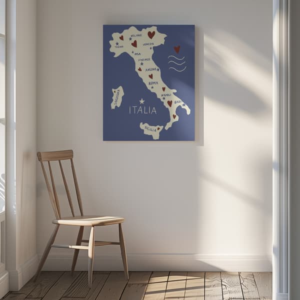 Italiy Map Canvastavla 30x40 cm