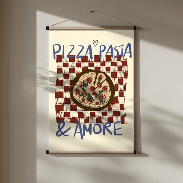 Pizza Pasta &amp; Amore Poster 30x40 cm