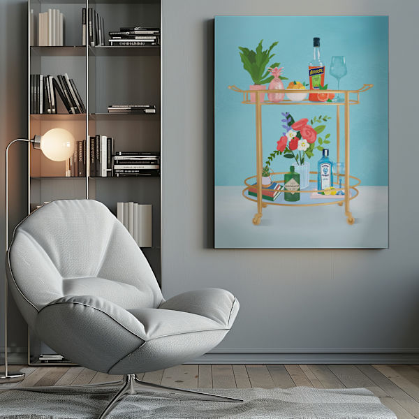 Bar Cart Canvastavla 50x70 cm