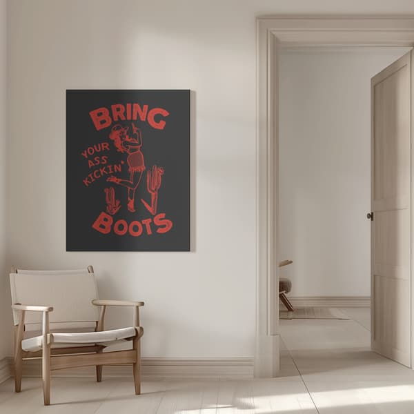 Ass Kickin Boots.png Canvastavla 50x70 cm