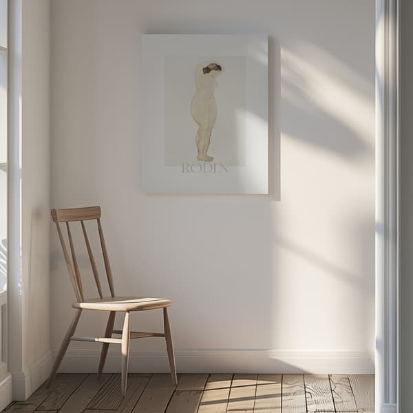 Nude, Standing With Hands On Head Canvastavla 30x40 cm