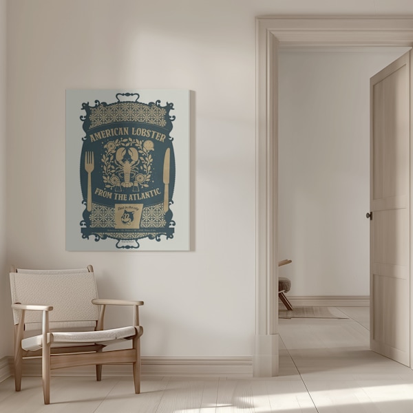 Lobster Baroque Print Canvastavla 50x70 cm